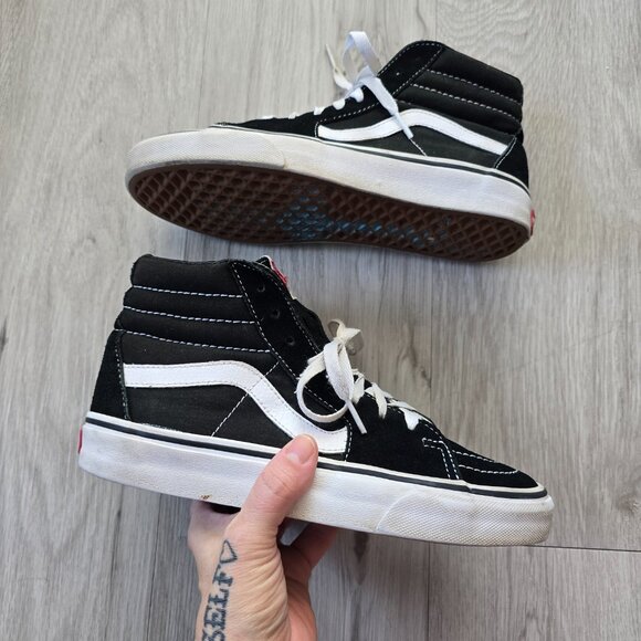 Vans | SK8-HI black canvas indie skateboard hi-top sneakers | WMS 8 - Picture 2 of 11